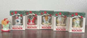 Vintage Jasco Twinkle Tree Rocker Ornaments, Set of 6 Porcelain Horses 5 Boxed